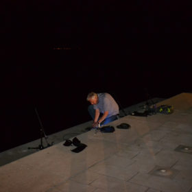 Recording sea organ by night